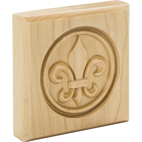 4 Wx7/8Dx4H Cherry Fleur-de-lis Rosette